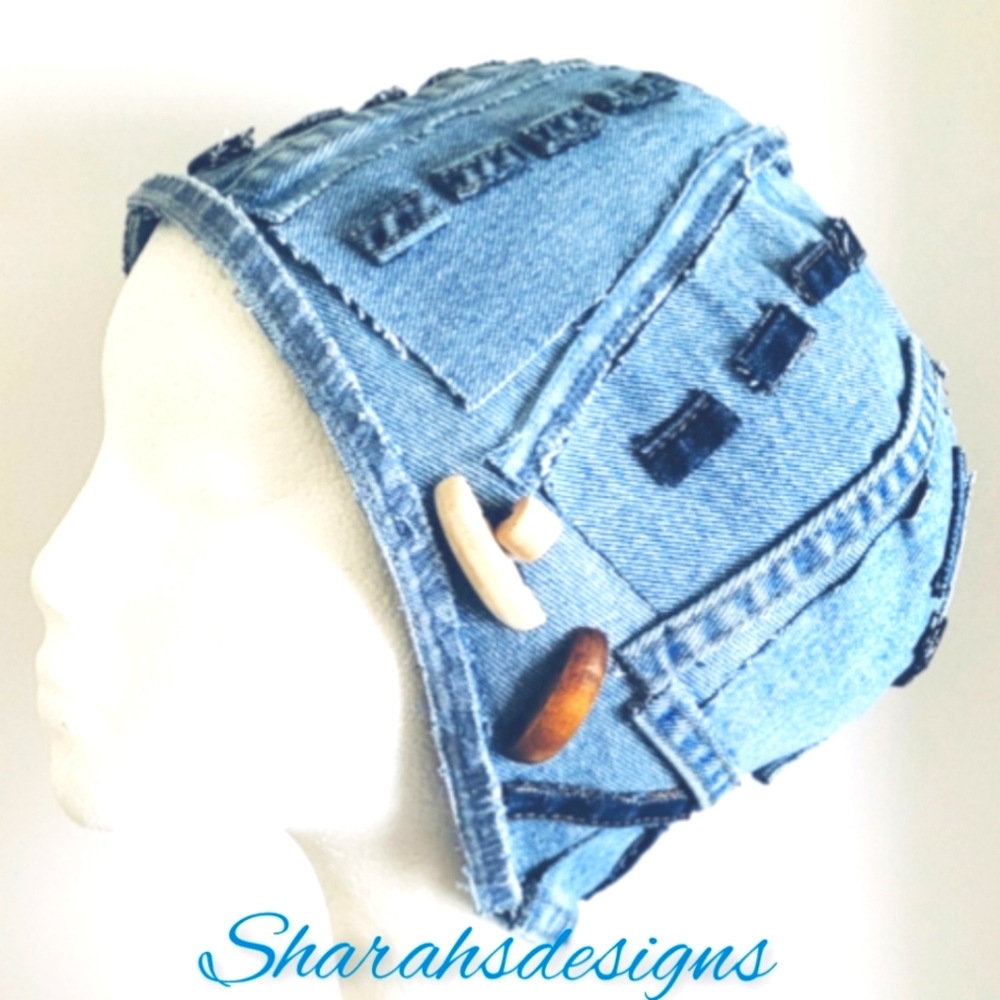 Funky faded denim hat